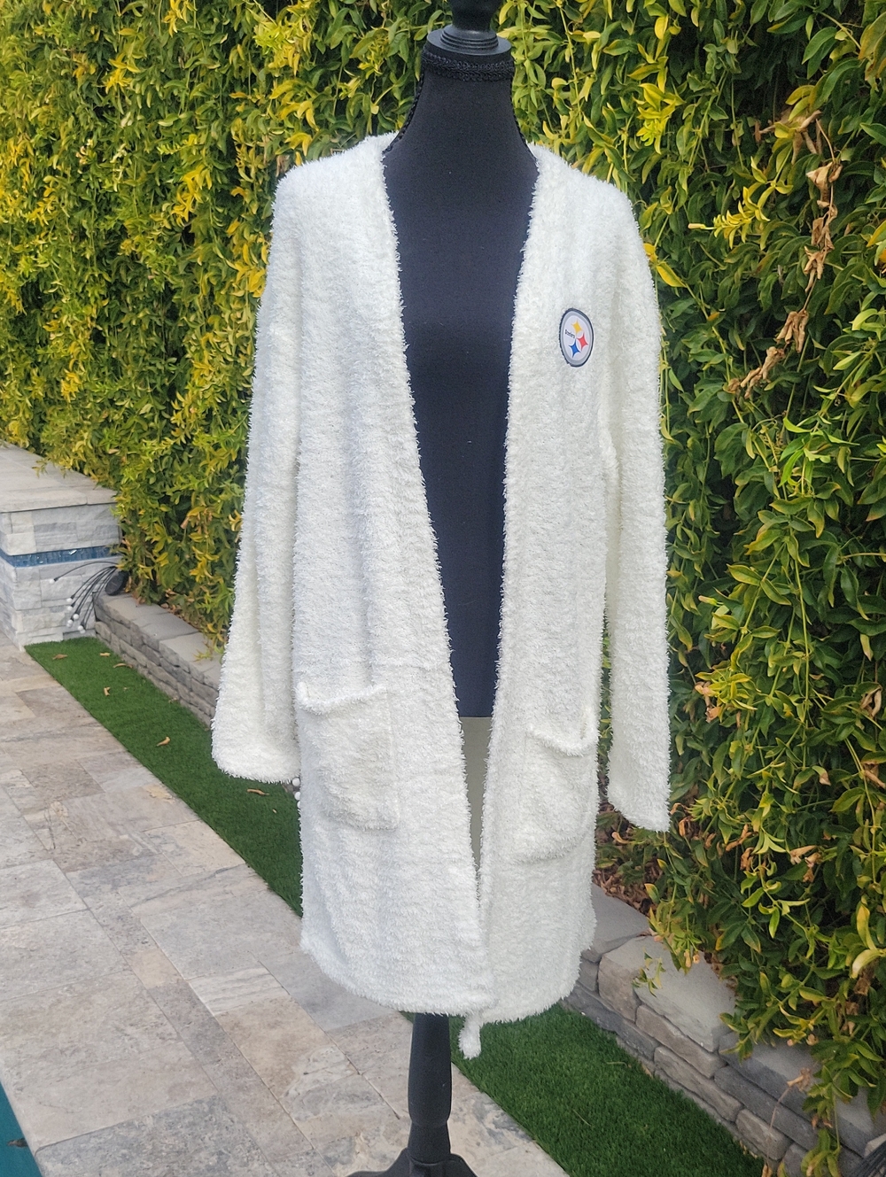 Pittsburgh Steelers Creamy White Lounge Cardigan From Wear By Erin Andrews